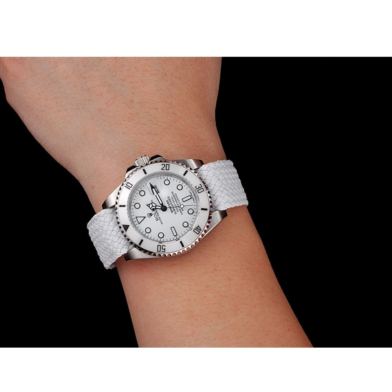 MiroTime 0812 Rolex Submariner Bamford White Dial White Fabric Bracelet 1453867